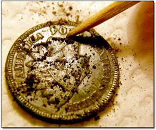 Чистка монет с последующей консервацией